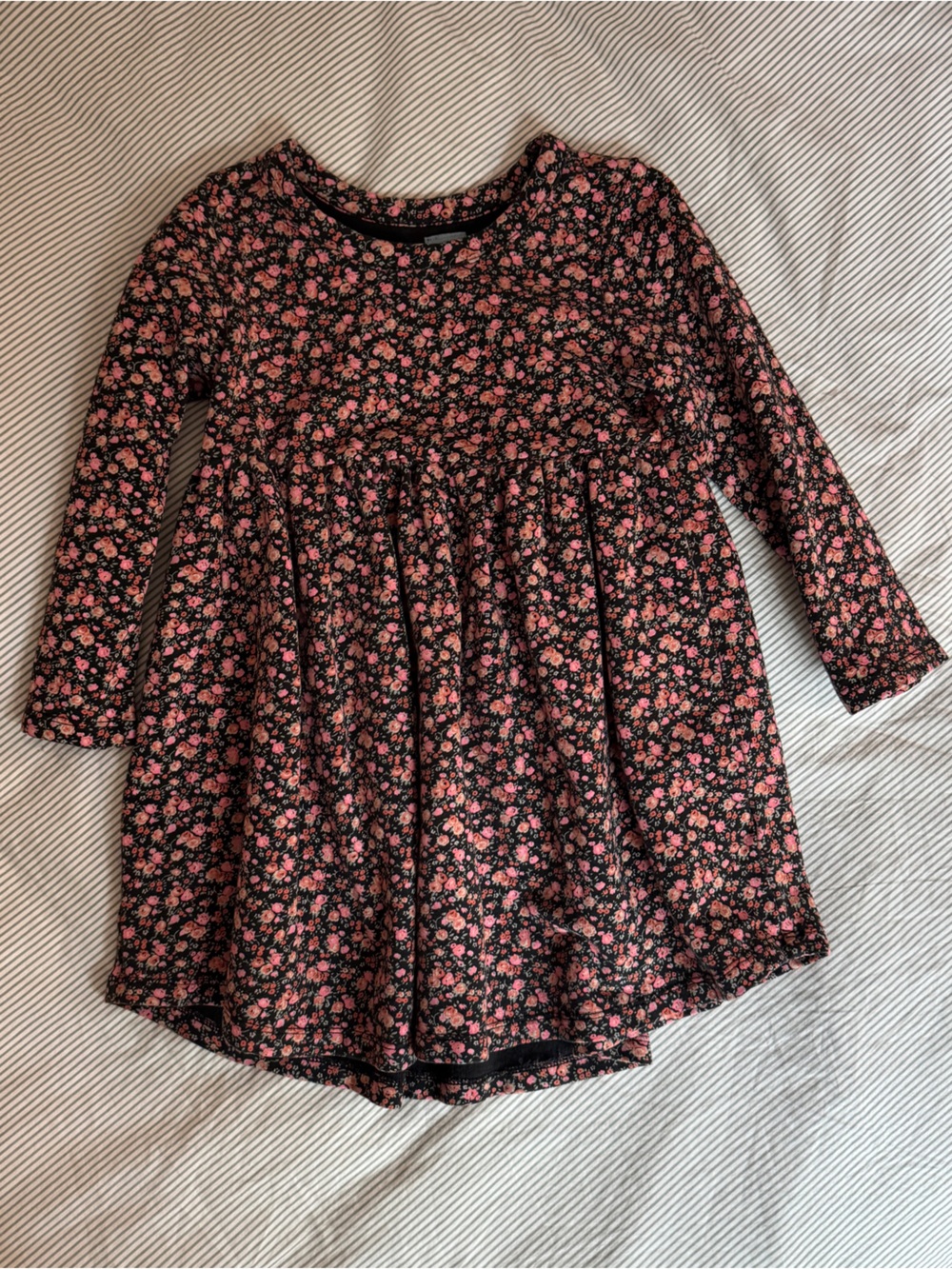GAP Black Dress with Pink Floral Print